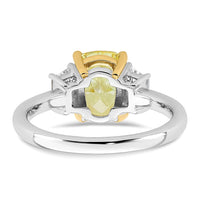 Emma Grace 14ktt 2 1/2ct Lab Grown Dia Cert Vivid Yellow & VS+ F+ Comp Ring