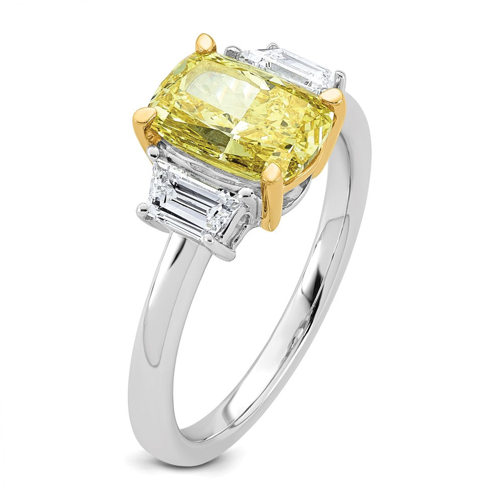 Emma Grace 14ktt 2 1/2ct Lab Grown Dia Cert Vivid Yellow & VS+ F+ Comp Ring