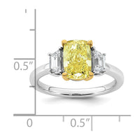 Emma Grace 14ktt 2 1/2ct Lab Grown Dia Cert Vivid Yellow & VS+ F+ Comp Ring