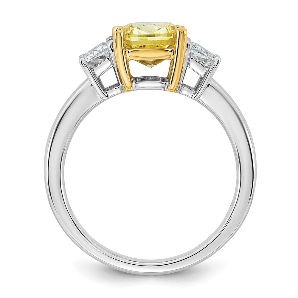 Emma Grace 14ktt 3 1/5ct Lab Grown Dia Cert Vivid Yellow & VS+ F+ Comp Ring