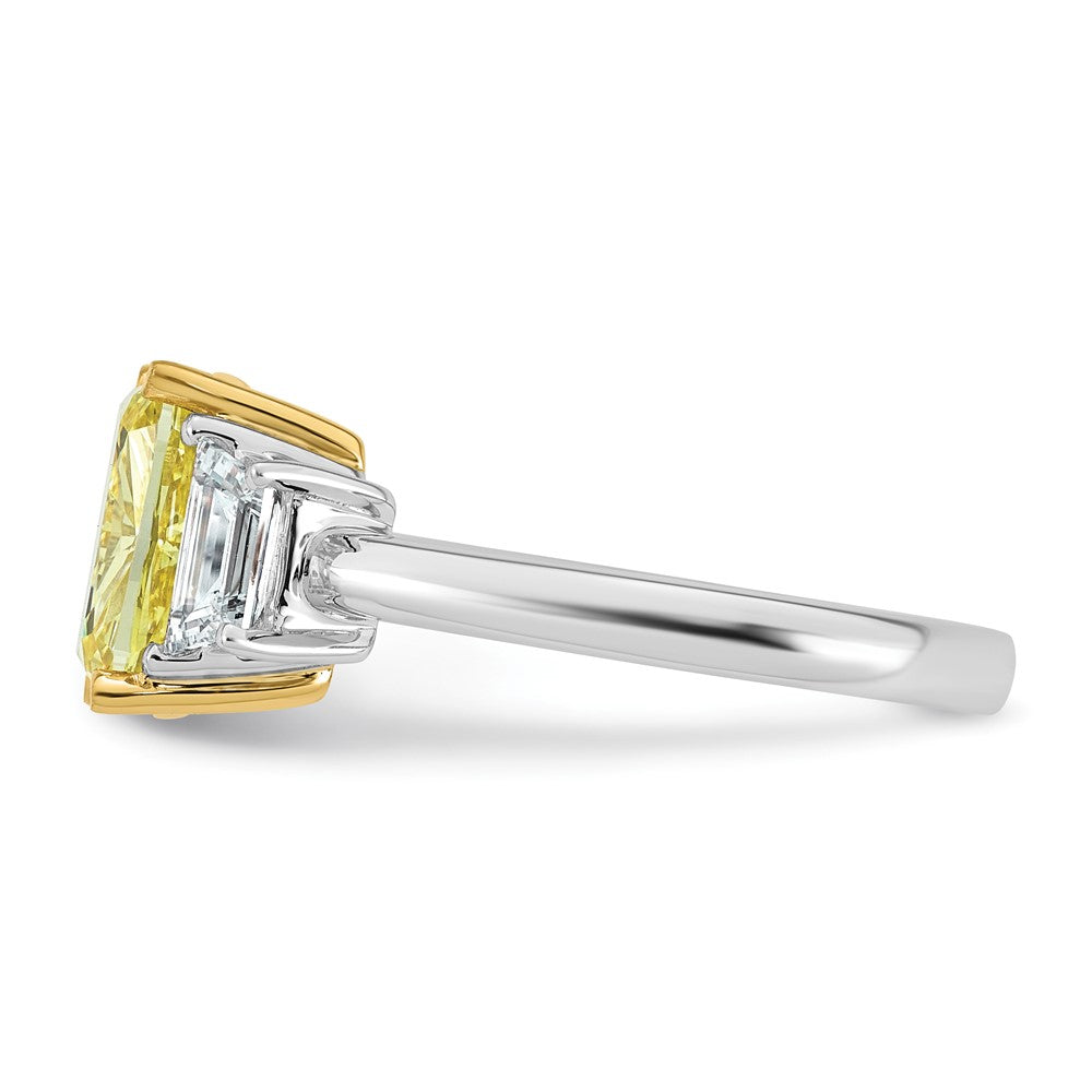 Emma Grace 14ktt 3 1/5ct Lab Grown Dia Cert Vivid Yellow & VS+ F+ Comp Ring
