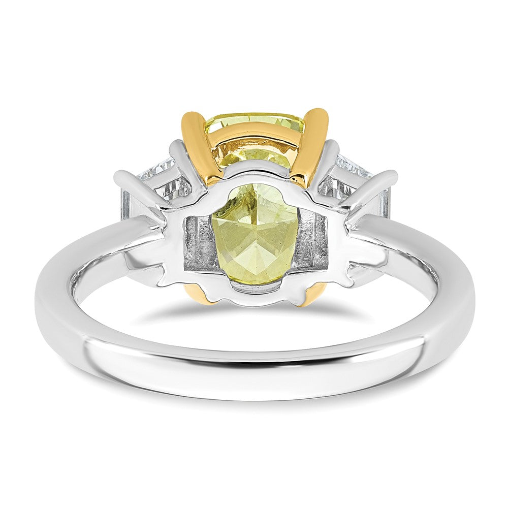 Emma Grace 14ktt 3 1/5ct Lab Grown Dia Cert Vivid Yellow & VS+ F+ Comp Ring