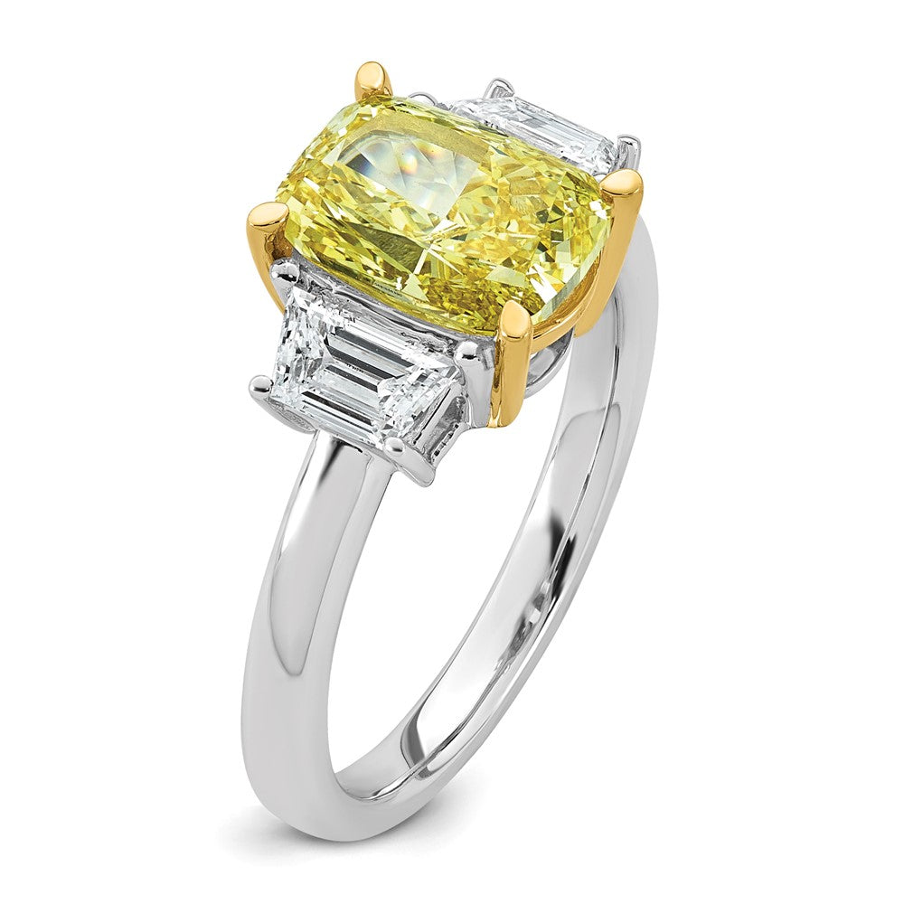 Emma Grace 14ktt 3 1/5ct Lab Grown Dia Cert Vivid Yellow & VS+ F+ Comp Ring