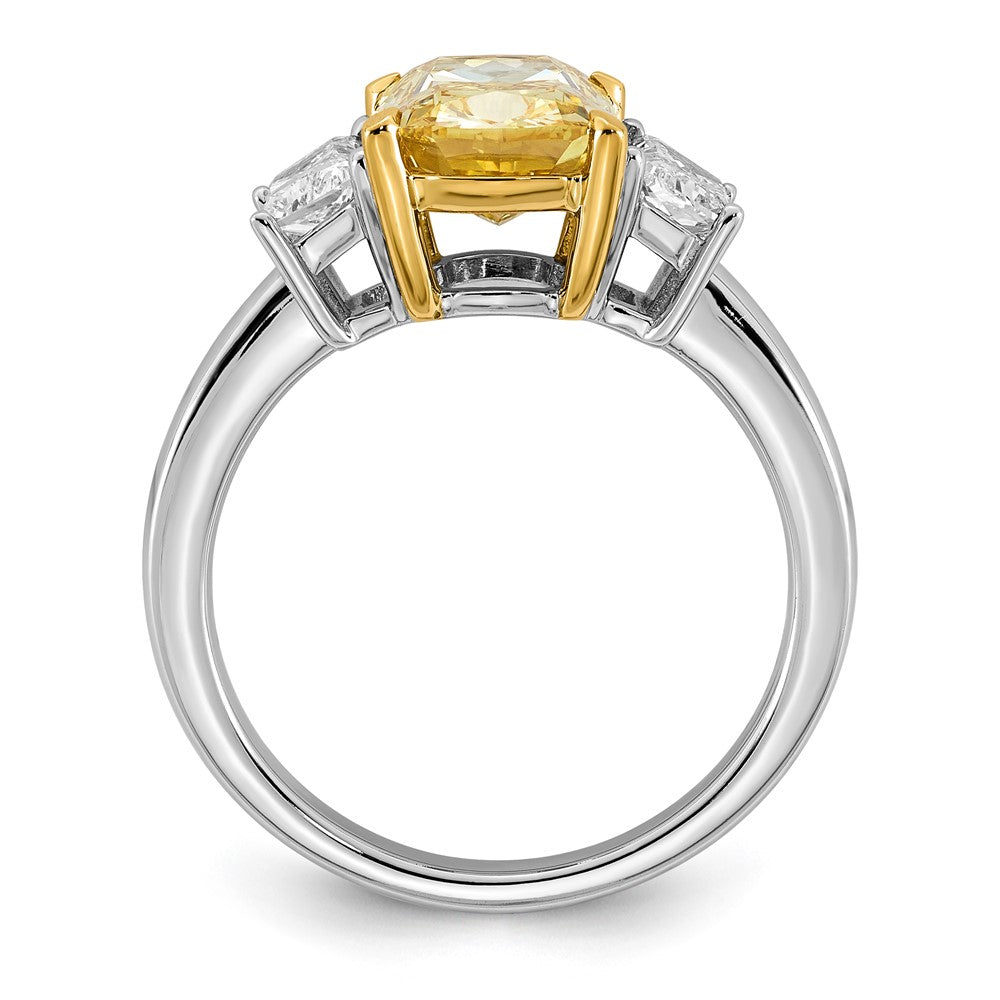 Emma Grace 14ktt 3 7/8ct Lab Grown Dia Cert Vivid Yellow & VS+ F+ Comp Ring