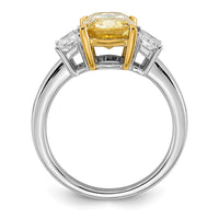 Emma Grace 14ktt 3 7/8ct Lab Grown Dia Cert Vivid Yellow & VS+ F+ Comp Ring