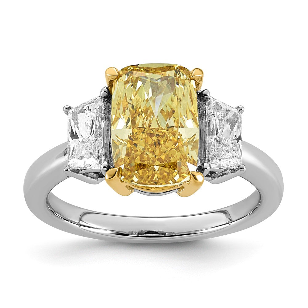 Emma Grace 14ktt 3 7/8ct Lab Grown Dia Cert Vivid Yellow & VS+ F+ Comp Ring