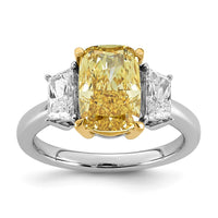 Emma Grace 14ktt 3 7/8ct Lab Grown Dia Cert Vivid Yellow & VS+ F+ Comp Ring