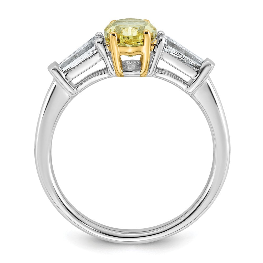 Emma Grace 14ktt 1 1/2ct LabGrown Dia Cert Vivid Yellow & VS+ F+ Comp Ring