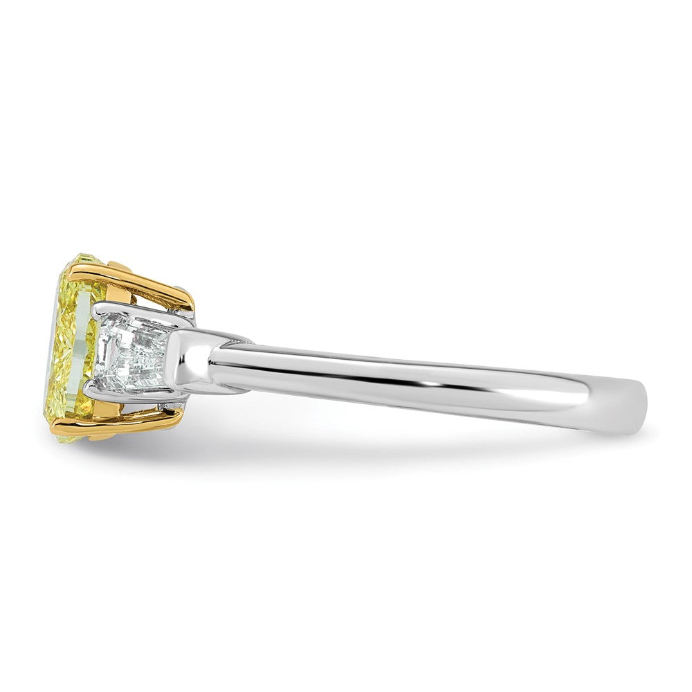Emma Grace 14ktt 1 1/2ct LabGrown Dia Cert Vivid Yellow & VS+ F+ Comp Ring