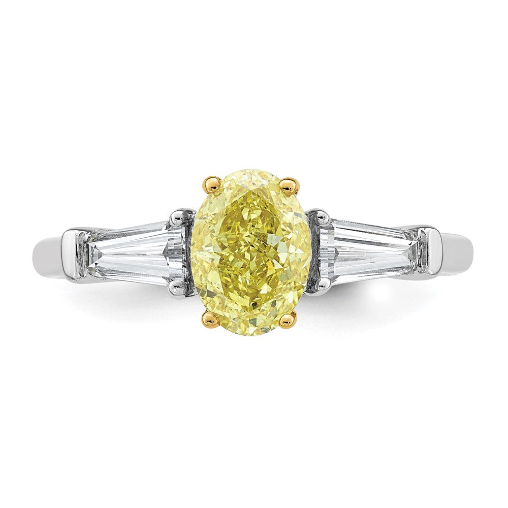 Emma Grace 14ktt 1 1/2ct LabGrown Dia Cert Vivid Yellow & VS+ F+ Comp Ring