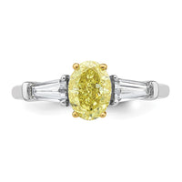Emma Grace 14ktt 1 1/2ct LabGrown Dia Cert Vivid Yellow & VS+ F+ Comp Ring