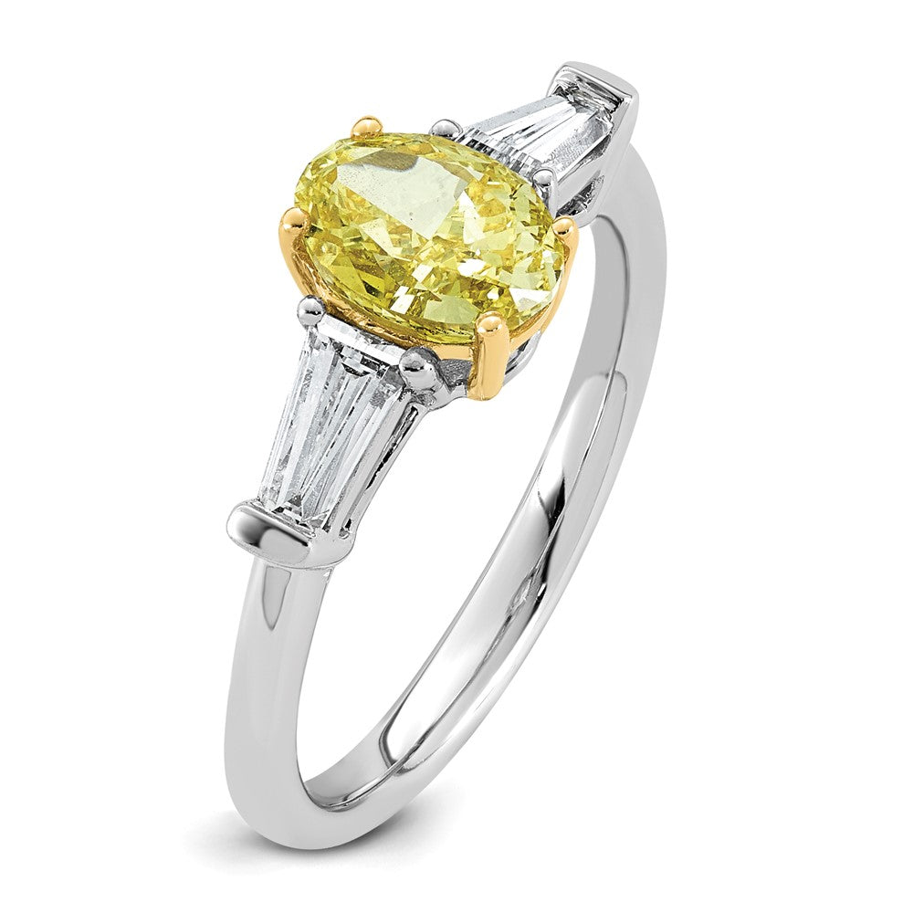 Emma Grace 14ktt 1 1/2ct LabGrown Dia Cert Vivid Yellow & VS+ F+ Comp Ring