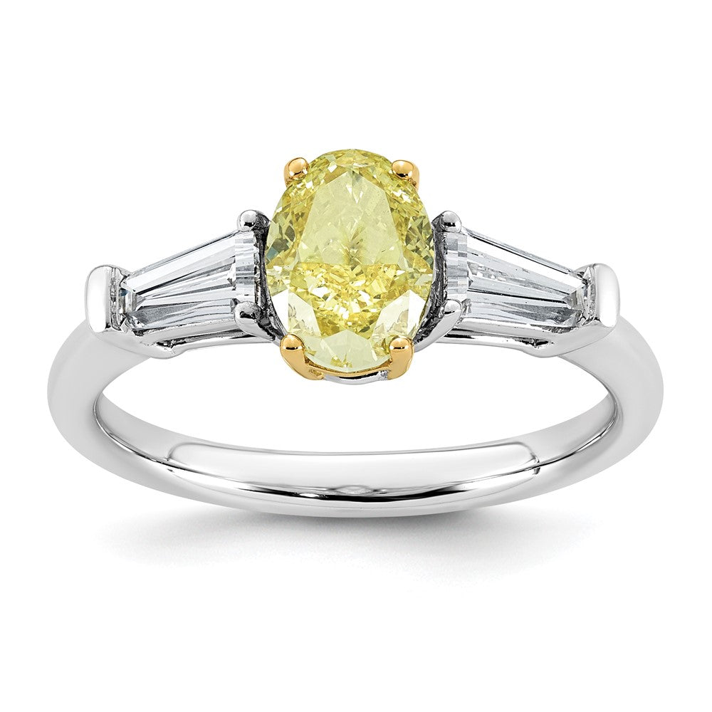 Emma Grace 14ktt 1 1/2ct LabGrown Dia Cert Vivid Yellow & VS+ F+ Comp Ring