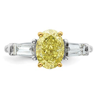 Emma Grace 14ktt 2 3/4ct LabGrown Dia Cert Vivid Yellow & VS+ F+ Comp Ring