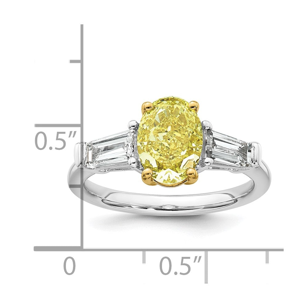Emma Grace 14ktt 2 3/4ct LabGrown Dia Cert Vivid Yellow & VS+ F+ Comp Ring