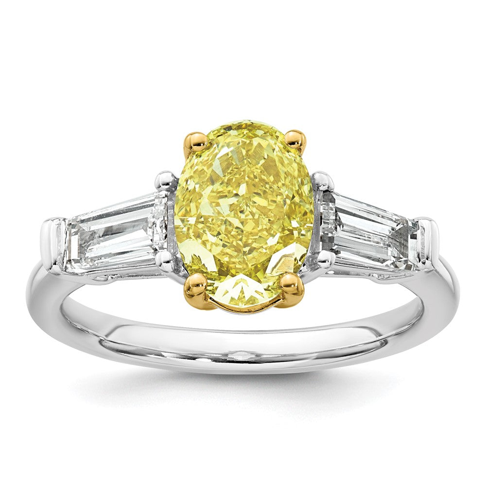 Emma Grace 14ktt 2 3/4ct LabGrown Dia Cert Vivid Yellow & VS+ F+ Comp Ring