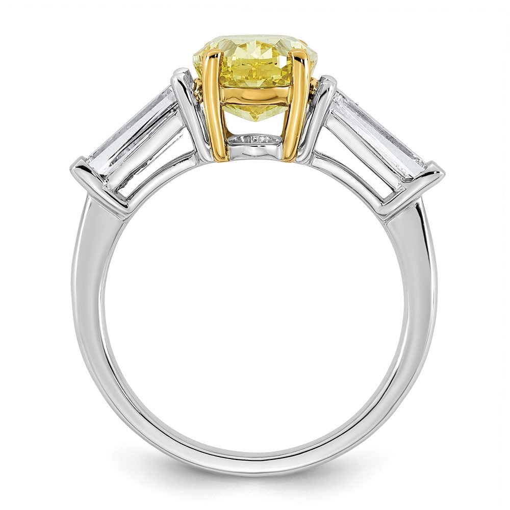 Emma Grace 14ktt 4 1/2ct LabGrown Dia Cert Vivid Yellow & VS+ F+ Comp Ring