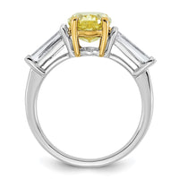 Emma Grace 14ktt 4 1/2ct LabGrown Dia Cert Vivid Yellow & VS+ F+ Comp Ring
