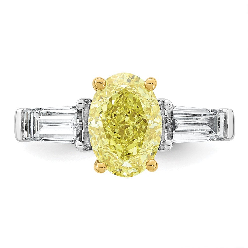 Emma Grace 14ktt 4 1/2ct LabGrown Dia Cert Vivid Yellow & VS+ F+ Comp Ring