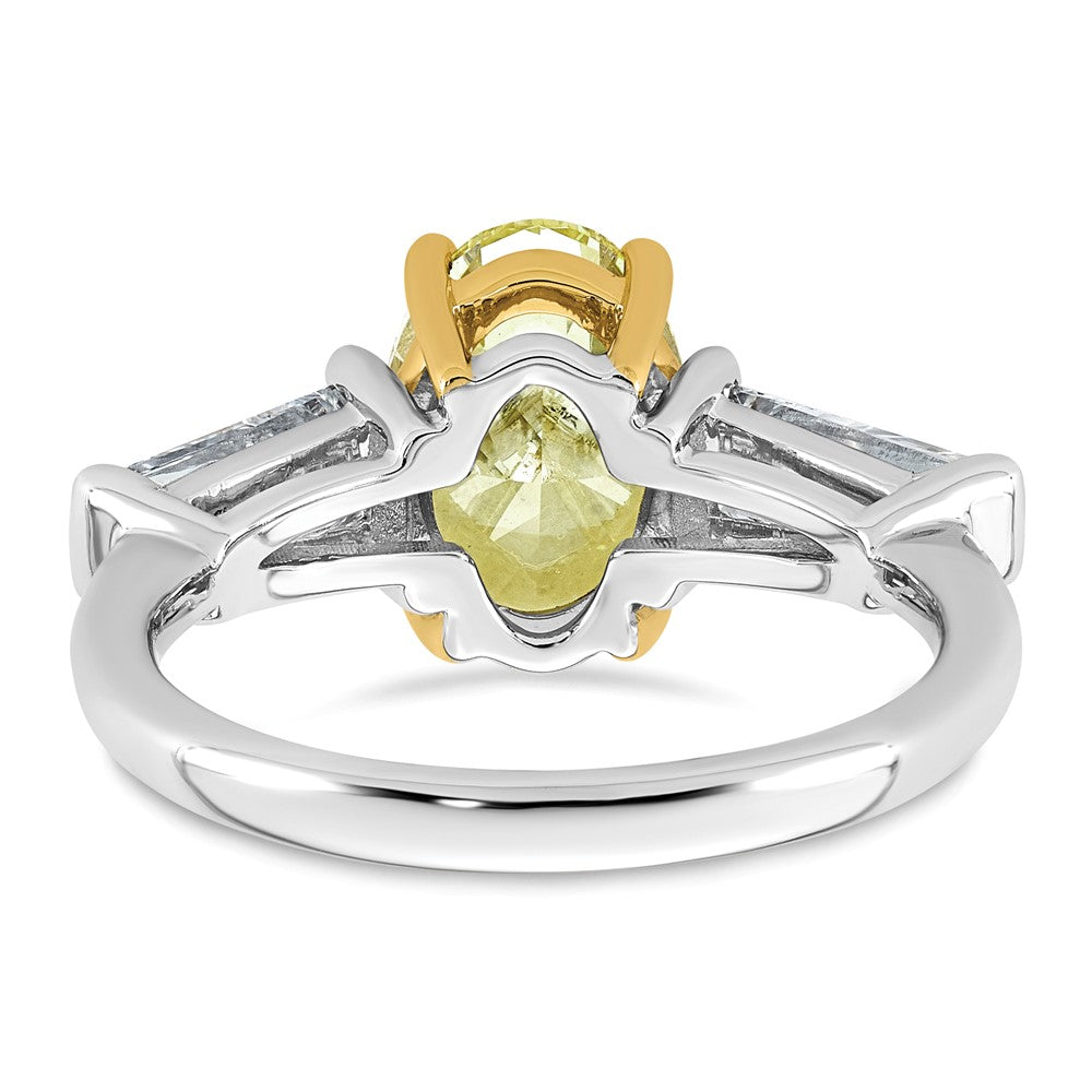 Emma Grace 14ktt 4 1/2ct LabGrown Dia Cert Vivid Yellow & VS+ F+ Comp Ring