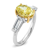 Emma Grace 14ktt 4 1/2ct LabGrown Dia Cert Vivid Yellow & VS+ F+ Comp Ring