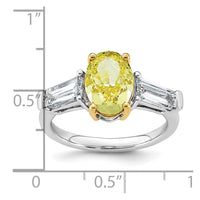 Emma Grace 14ktt 4 1/2ct LabGrown Dia Cert Vivid Yellow & VS+ F+ Comp Ring
