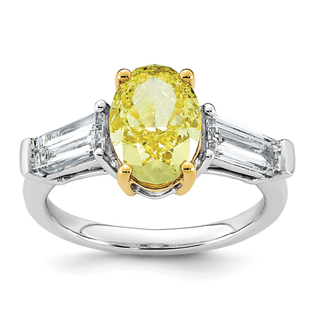 Emma Grace 14ktt 4 1/2ct LabGrown Dia Cert Vivid Yellow & VS+ F+ Comp Ring