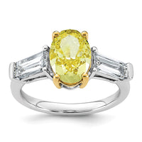Emma Grace 14ktt 4 1/2ct LabGrown Dia Cert Vivid Yellow & VS+ F+ Comp Ring