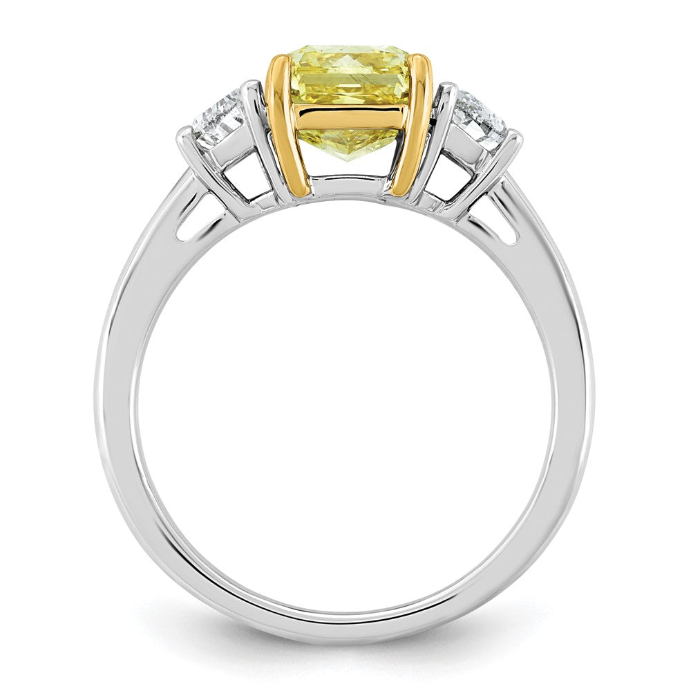 Emma Grace 14ktt 3 1/3ct Lab Grown Dia Cert Vivid Yellow & VS+ F+ Comp Ring
