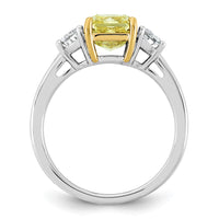 Emma Grace 14ktt 3 1/3ct Lab Grown Dia Cert Vivid Yellow & VS+ F+ Comp Ring