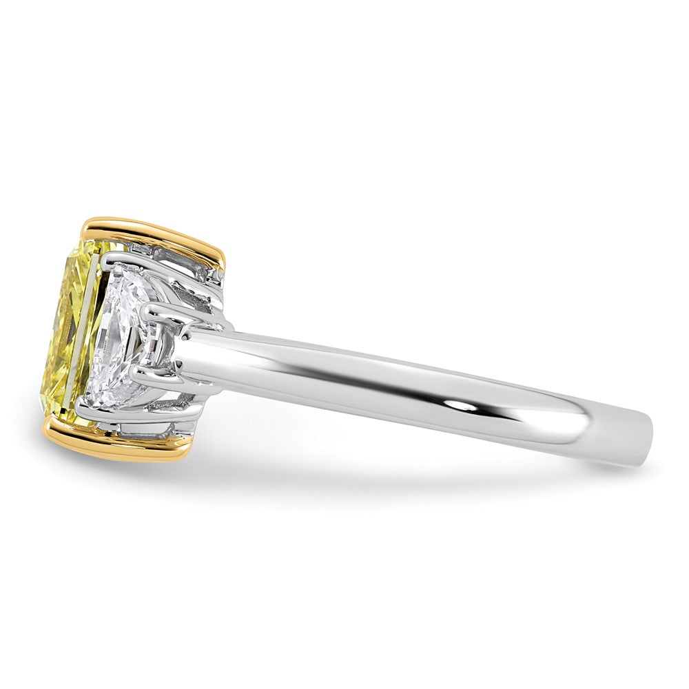 Emma Grace 14ktt 3 1/3ct Lab Grown Dia Cert Vivid Yellow & VS+ F+ Comp Ring