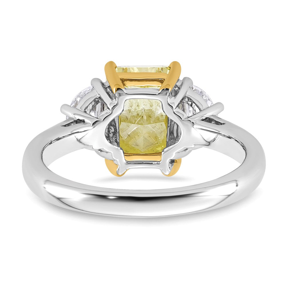 Emma Grace 14ktt 3 1/3ct Lab Grown Dia Cert Vivid Yellow & VS+ F+ Comp Ring