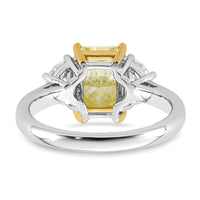 Emma Grace 14ktt 3 1/3ct Lab Grown Dia Cert Vivid Yellow & VS+ F+ Comp Ring