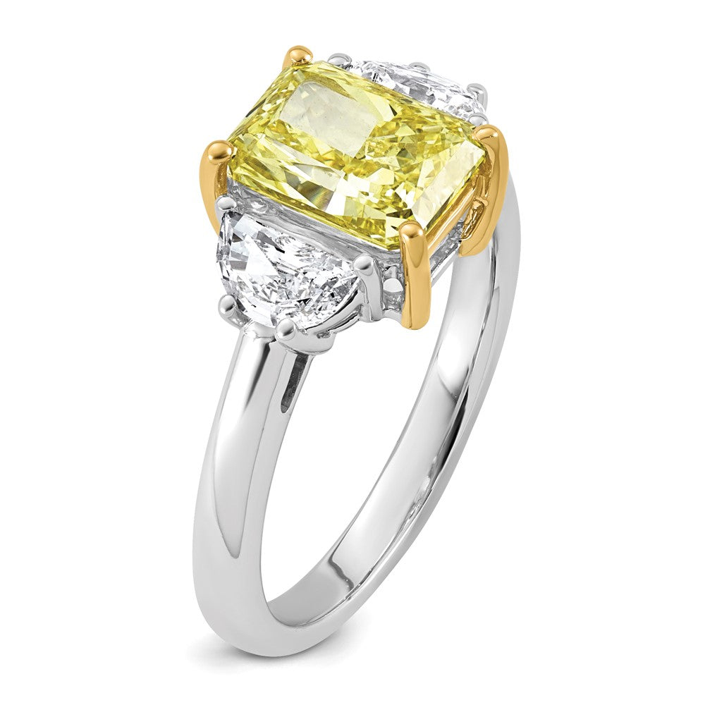 Emma Grace 14ktt 3 1/3ct Lab Grown Dia Cert Vivid Yellow & VS+ F+ Comp Ring
