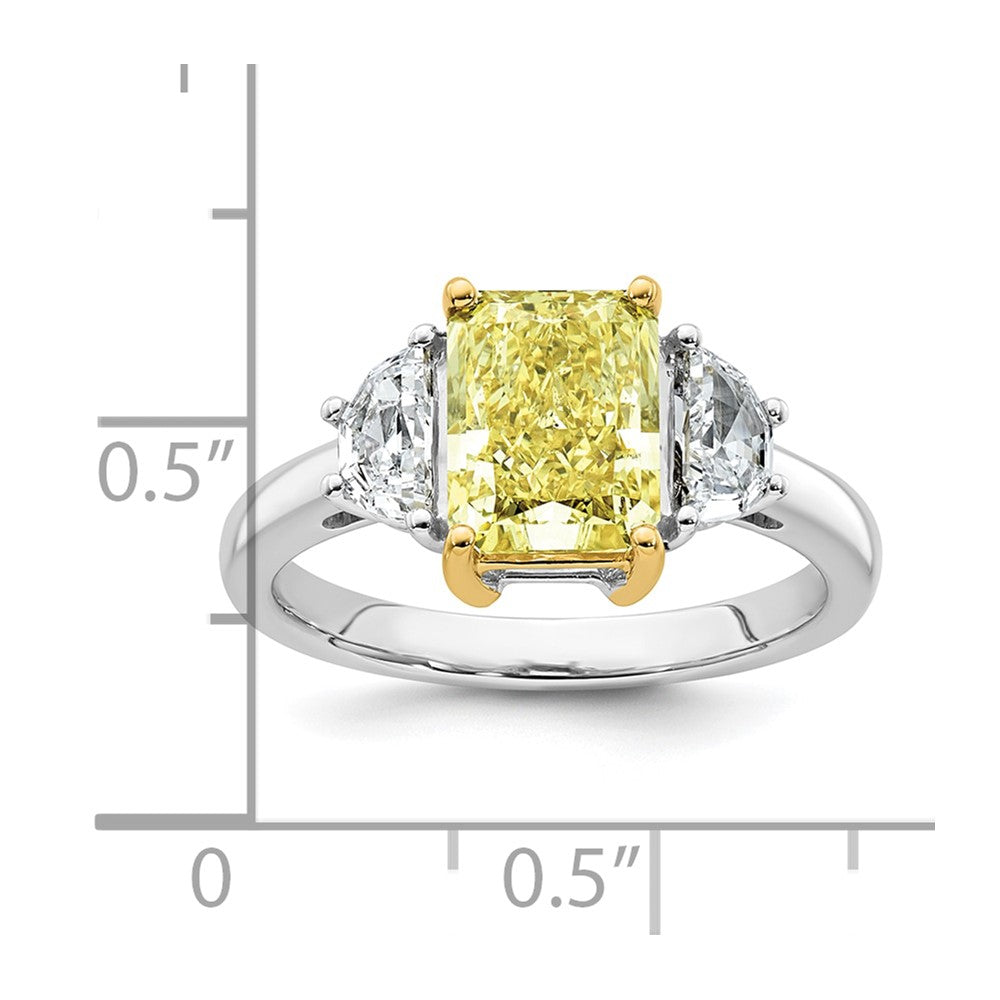 Emma Grace 14ktt 3 1/3ct Lab Grown Dia Cert Vivid Yellow & VS+ F+ Comp Ring