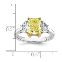 Emma Grace 14ktt 3 1/3ct Lab Grown Dia Cert Vivid Yellow & VS+ F+ Comp Ring