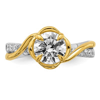 14ktt Certified Round Center Lab Grown Diamond VS+ F+ Ring