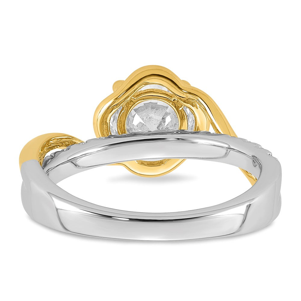 14ktt Certified Round Center Lab Grown Diamond VS+ F+ Ring