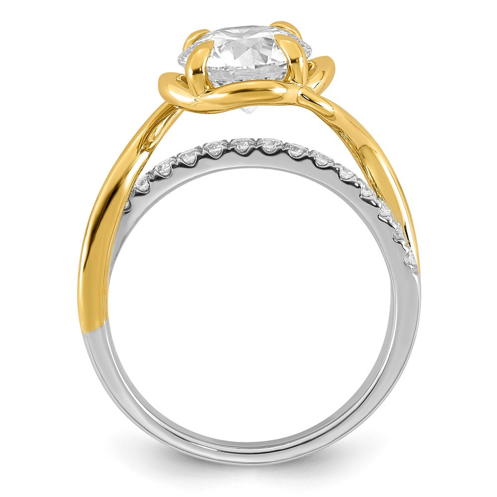 14ktt Certified Round Center Lab Grown Diamond VS+ F+ Ring