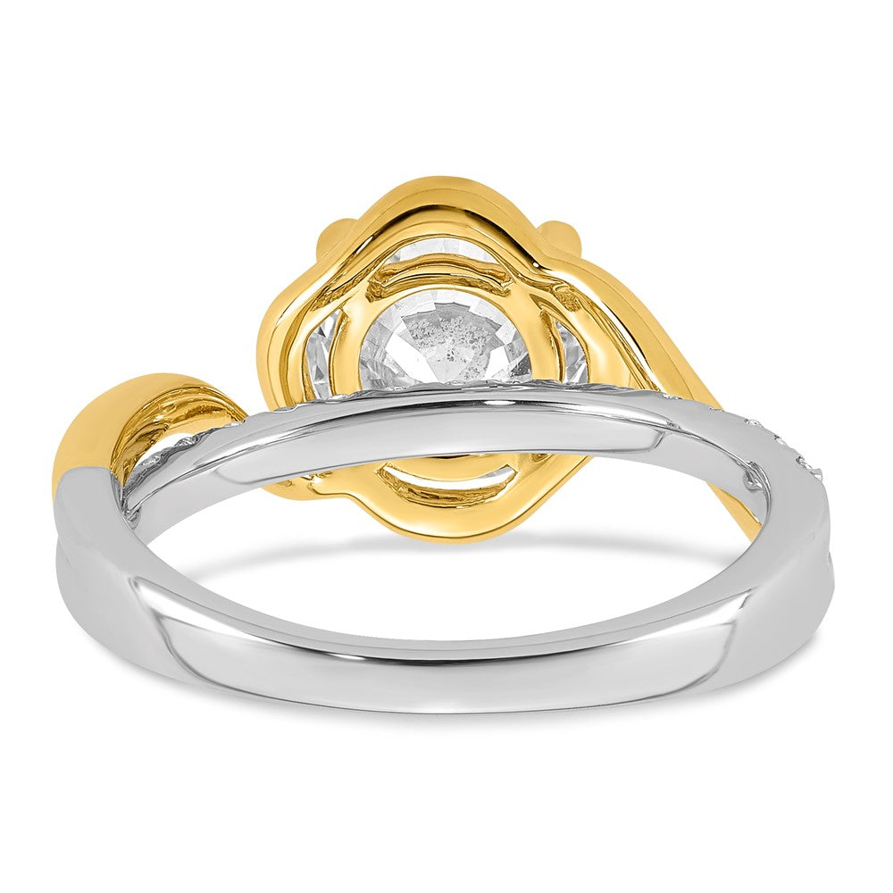 14ktt Certified Round Center Lab Grown Diamond VS+ F+ Ring