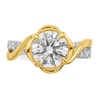 14ktt Certified Round Center Lab Grown Diamond VS+ F+ Ring