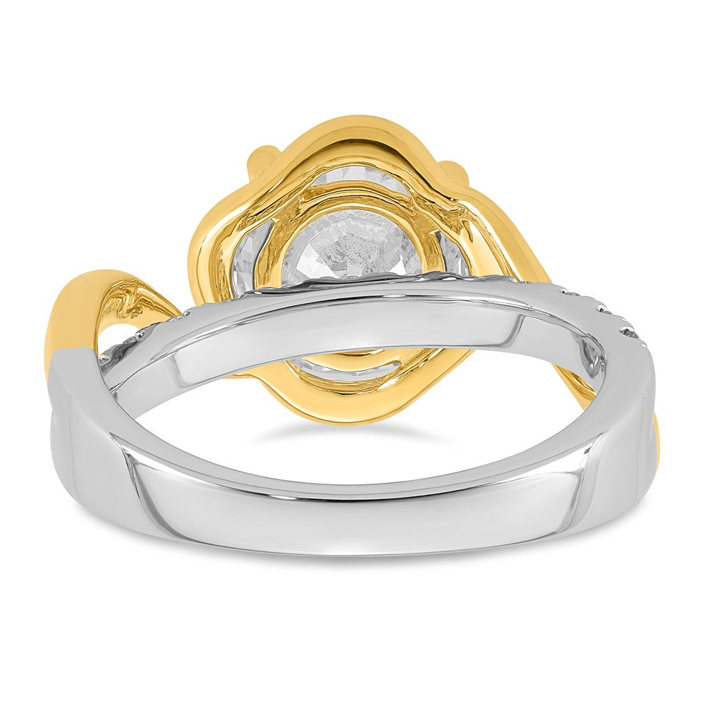 14ktt Certified Round Center Lab Grown Diamond VS+ F+ Ring