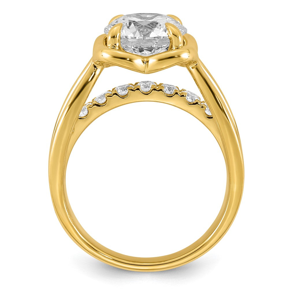 14ky Certified Round Center Lab Grown Diamond VS+ F+ Ring