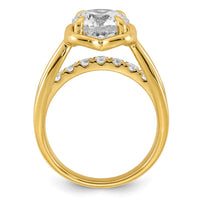 14ky Certified Round Center Lab Grown Diamond VS+ F+ Ring