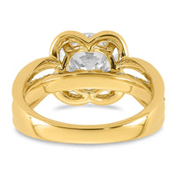 14ky Certified Round Center Lab Grown Diamond VS+ F+ Ring