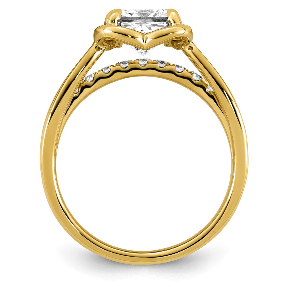 14ky 1 3/4ct Certified Princess Lab Grown Dia VS+ F+ Comp Ring