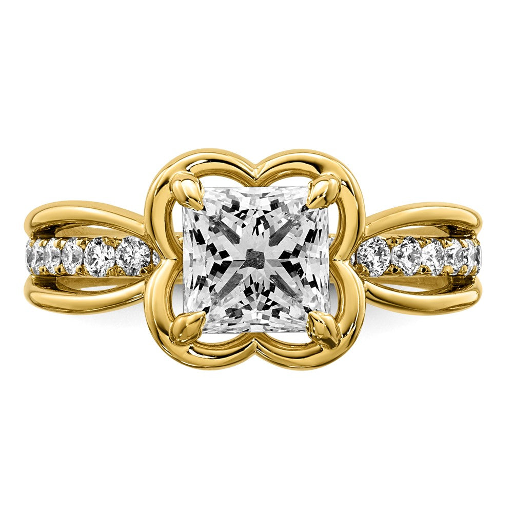 14ky 1 3/4ct Certified Princess Lab Grown Dia VS+ F+ Comp Ring