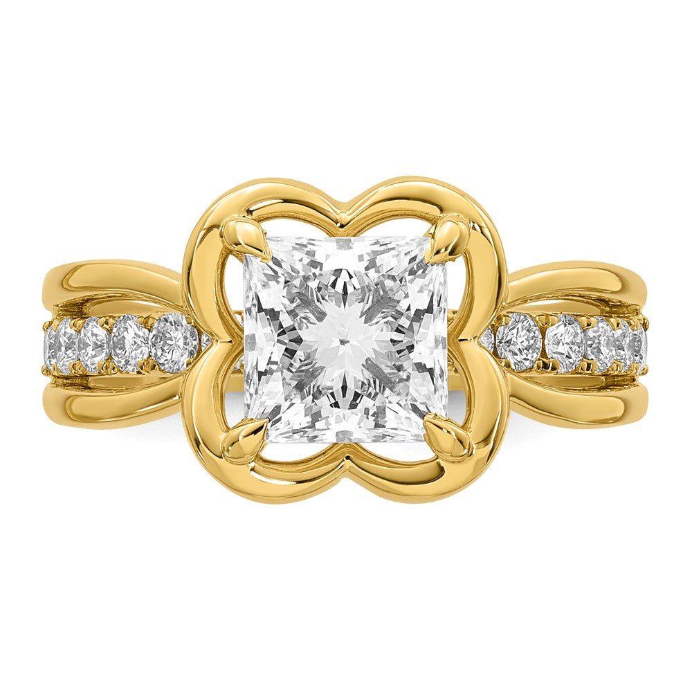 14ky Certified Princess Center Lab Grown Diamond VS+ F+ Ring