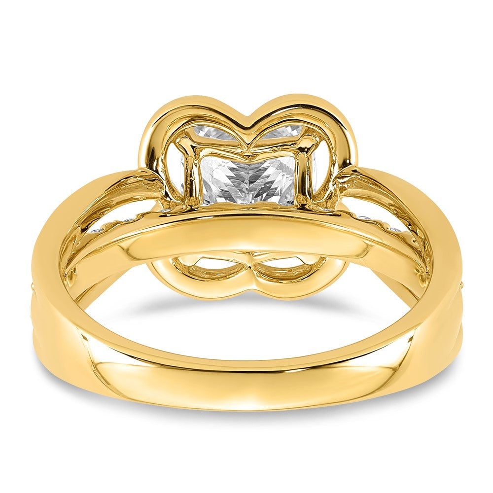 14ky Certified Princess Center Lab Grown Diamond VS+ F+ Ring