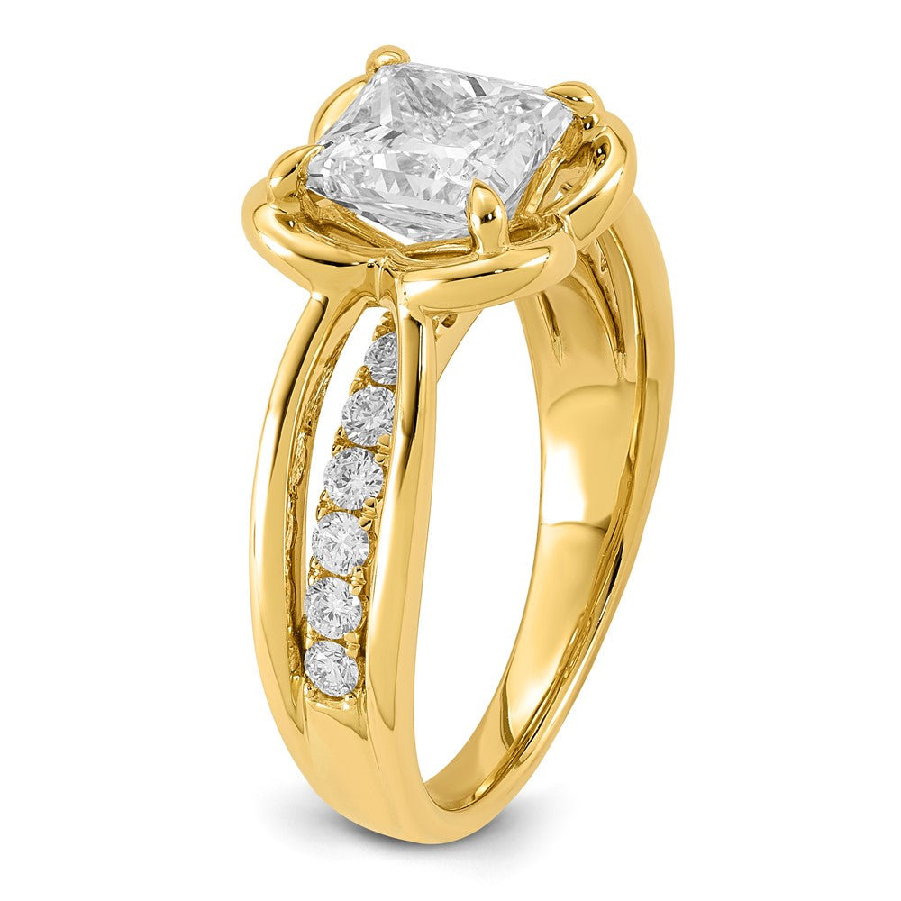 14ky Certified Princess Center Lab Grown Diamond VS+ F+ Ring